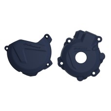 POLISPORT РОЗПРОДАЖ НАБІР ЗАХИСТ КРИШКИ (КРИШКИ) ГЕНЕРАТОРА ТА ЗАХИСТ КРИШКИ ЗЧЕПЛЕННЯ HUSQVARNA FE 250/350 '14-'16 СИНІЙ КОЛІР