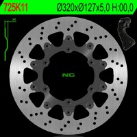 Гальмівний диск NG передній з адаптером Oversize (320x127x5) KTM SX/SXF/EXC/EXCF 125-530 '09-'17 (NG725K11)