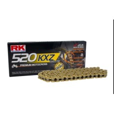 Ланцюг привідний (мотокрос) RK GB520KXZ-120, замок (CL) у комплекті, колір золотий (об'єм: до 450 см³) (35 кН)