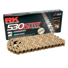 Ланцюг привідний RK 530ZXW-110 (XW-RING) з заклепкою (CLF) у комплекті, колір золотий (об'єм: до 1400 см³) (44 KN)