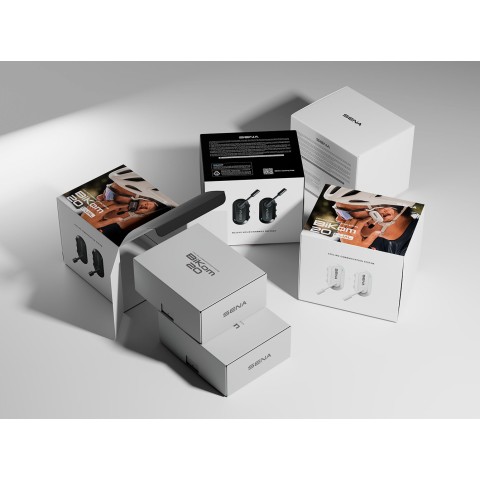 SENA 2025/07 УНІВЕРСАЛЬНИЙ ІНТЕРКОМ BIKOM 20 BLUETOOTH 5.2, MESH 3.0 ДО 800М, КРІПЛЕННЯ НА РЕМІНЦІ (2 КОМПЛЕКТИ) (EL)