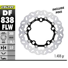 Гальмівний диск передній GALFER HARLEY-DAVIDSON (WAVE FLOATING) (300X138X5)