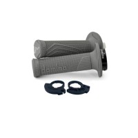DOMINO ручки (грипси) Off Road D-Lock на одну тягу 2T (з адаптерами роликового газу — KTM, Husqvarna, GasGas, Honda, Kawasaki, Suzuki, Yamaha та інші) сірий колір