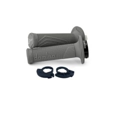 DOMINO ручки (грипси) Off Road D-Lock на одну тягу 2T (з адаптерами роликового газу — KTM, Husqvarna, GasGas, Honda, Kawasaki, Suzuki, Yamaha та інші) сірий колір