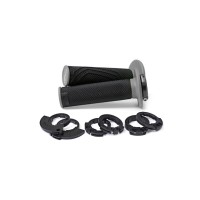 DOMINO ручки (грипси) Off Road D-Lock 2T / 4T (з адаптерами для ручки газу - KTM, Husqvarna, GasGas, Honda, Kawasaki, Suzuki, Yamaha та інші) колір чорний/сірий