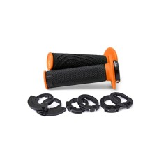 Ручки DOMINO (грипси) для бездоріжжя D-LOCK 2T / 4T (з адаптерами для ручки газу - KTM, HUSQVARNA, GASGAS, HONDA, KAWASAKI, SUZUKI, YAMAHA та інші) колір чорний/помаранчевий