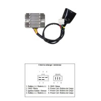 Регулятор напруги DZE для Honda VTX 1800 '03-'08 (31600-MCH-000) (12A)