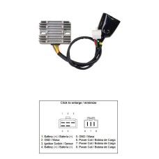 Регулятор напруги DZE для Honda VTX 1800 '03-'08 (31600-MCH-000) (12A)