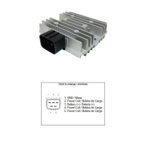 Регулятор напруги DZE для Kawasaki KLE 300 Versys-X '17-'23; KLE 650 Versys '18-'22; ER 400Z '19-'22; ER 650Z '17-'23; EX 400 Ninja '18-'23; EX 650 Ninja '17-'23; W 800 '19-'23; EN 650 Vulcan '17-'23 (21066-0750; 21066-0761; 21066-0753) (SH868CA) (12A)