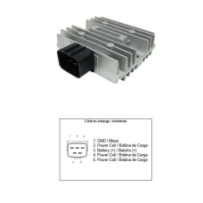 Регулятор напруги DZE для Kawasaki KLE 300 Versys-X '17-'23; KLE 650 Versys '18-'22; ER 400Z '19-'22; ER 650Z '17-'23; EX 400 Ninja '18-'23; EX 650 Ninja '17-'23; W 800 '19-'23; EN 650 Vulcan '17-'23 (21066-0750; 21066-0761; 21066-0753) (SH868CA) (12A)