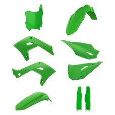 Комплект пластика POLISPORT (FULL KIT) для Kawasaki KX 125 '03-'08; KX 250 '03-'08 (рестайлінг під модель 2026) у комплекті передній номер (8665900007) і захист вилки (8398000011) колір зелений