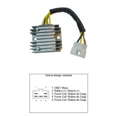 Регулятор напруги DZE для Kawasaki KLX 650R '96-'01; KLX 650 '93-'01 (SH539A-11) (21066-1088)