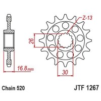 JT Передня зірка 347 16 HONDA CB 750 HORNET 23-'25, XL 750 TRANSALP '23-'25 (347M16) (ланцюг 520)