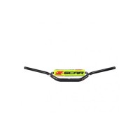 Кермо SCAR Racing з поперечкою 28,6MM модель Stewart/Villopoto колір чорний, губка чорний/жовтий флуо