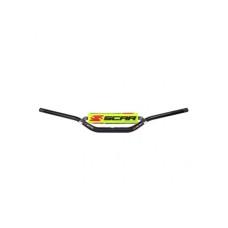 Кермо SCAR Racing з поперечкою 28,6MM модель Stewart/Villopoto колір чорний, губка чорний/жовтий флуо