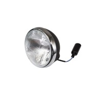 EMGO 2025/02 УНІВЕРСАЛЬНА ФАРА / ЛАМПА КОМПЛЕКТНА ЧОРНА З ХРОМОВИМ КІЛЬЦЕМ (ДІАМЕТР ВСТАВКИ 7