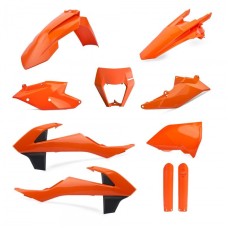Комплект пластика POLISPORT (повний комплект) KTM EXC/EXC-F TPI '17-'19 з захистом фари (8666800002) і захистом амортизаторів (8398600003) колір помаранчевий