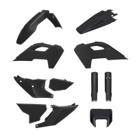 Комплект пластика POLISPORT (повний комплект) HUSQVARNA TE/FE TPI '24-'25 у комплекті з захистом передньої фари (8681500002) і захистом амортизаторів (8352500002) колір чорний