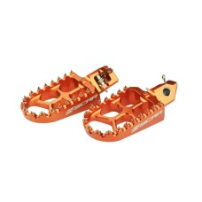 Алюмінієві підніжки SCAR Racing для KTM SX/EXC '23-, Husqvarna '23-, GasGas '24-, Sherco '08-'25, Beta RR '05-'19, Husaberg '08-'14, помаранчевий колір