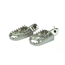 Алюмінієві підніжки SCAR Racing для KTM SX/EXC '23-, Husqvarna '23-, GasGas '24-, Sherco '08-'25, Beta RR '05-'19, Husaberg '08-'14, титановий (сріблястий) колір