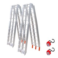 BIKETEC НАБІР 2 ШТ. УНІВЕРСАЛЬНА АЛЮМІНІЄВА ҐРАТЧА НАЇЗНА РАМПА ДЛЯ МОТОЦИКЛА / ATV 226 X 30,5 СМ, МАКС. 340 КГ КОЛІР СРІБЛЯСТИЙ