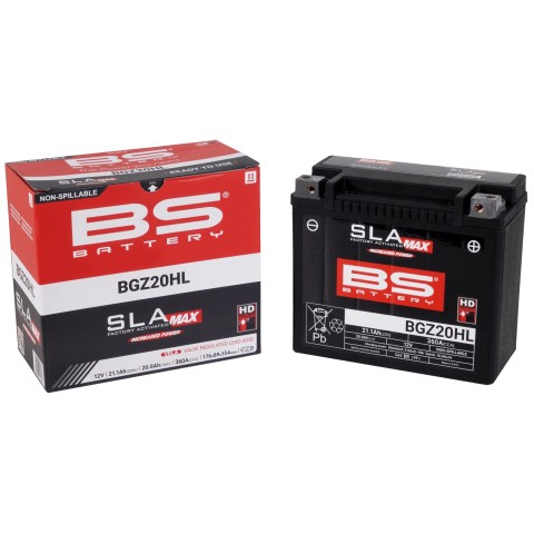 BS 2025/12 АКУМУЛЯТОР BGZ20HL MAX (FA) (YTX20HL,YTX20L-BS,YTX20HL-BS,YB18L-A) 12V 20AH 176X89X154 БЕЗОБСЛУГОВУВАНИЙ - ЗАЛИТИЙ (ПІДВИЩЕНИЙ ПУСКОВИЙ СТРУМ) (360A) (HARLEY-DAVIDSON) (2) - ЗАМІНЮЄ 300883, 300857 ТА 300934