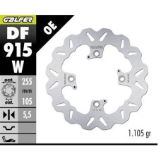 Гальмівний диск задній GALFER для Triumph Bonneville '04-'25; Scrambler '04-'24; Tiger 800 '11-'20; Tiger 850 '24-'25; Tiger 1050 '07- (255X105X5,5)