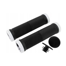 Ручки керма PROGRIP PG999 ATV / JET SKI / MTB (22+22MM, довжина 120MM) чорні з білим замком LOCK-ON (999-101)