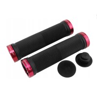 Грипси PROGRIP PG999 для квадроцикла / гідроцикла / MTB (22+22MM, довжина 120MM) чорні з червоною блокіровкою LOCK-ON (999-107)