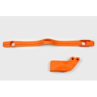 UFO КОМПЛЕКТ КОВЗАНКА (KT03069127) + НАПРЯМНА (KT03068127) ЛАНЦЮГА KTM SX/EXC 125/200/250/300, EXC-F 450 '97-07, SX-F 250 '05-06, SX 400 '00-02, SX 450 '03-06, SX 520 '02, КОЛІР ПОМАРАНЧЕВИЙ
