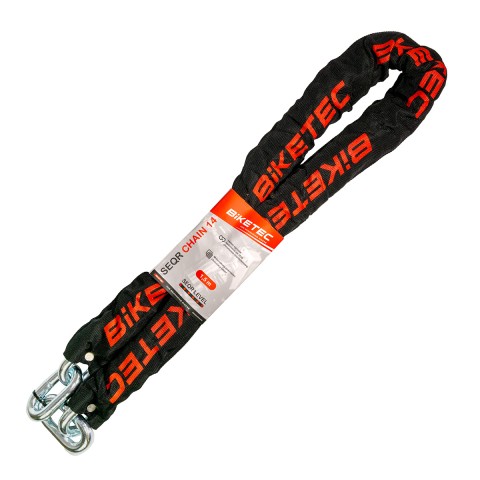 Ланцюг BIKETEC SEQR 1,5M, петля 14MM, чорна оболонка