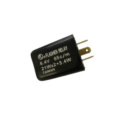 Реле поворотів 6V 21Втx2+3,4Вт лампове 3 PIN (прямокутний корпус)