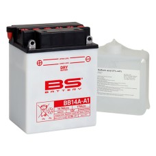 BS АКУМУЛЯТОР BB14A-A1 (YB14A-A1) 12V 14AH 134X89X176 ОБСЛУГОВУВАНИЙ - ЕЛЕКТРОЛІТ ОКРЕМО (175A) (3) UE2019/1148