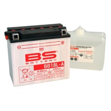 BS АКУМУЛЯТОР BB18L-A (YB18L-A) 12V 18AH 180X90X162 ОБСЛУГОВУВАНИЙ - ЕЛЕКТРОЛІТ ОКРЕМО (235A) (2) UE2019/1148
