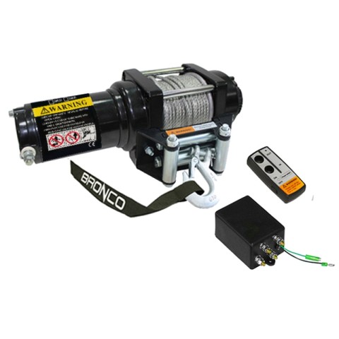 BRONCO лебідка 3000LBS (1361кг) сталевий трос 4.8мм X 15.2м, пульт