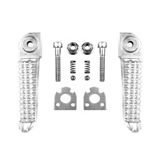 BIKETEC PARTS Комплект підніжок пасажира з кріпленнями YAMAHA YZF R1 '02-12, YZF R6 '03-11 СРІБНИЙ КОЛІР