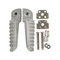 BIKETEC PARTS Комплект підніжок пасажира з кріпленнями Kawasaki ZX-6R Ninja '98-13, ZX 636 '03-06, Z 750 '04-12, Z 1000 '03-13, Z 1000SX '11-13, GTR 1400 / ER6 '06-13, ZX-10R '04-13 сріблястий