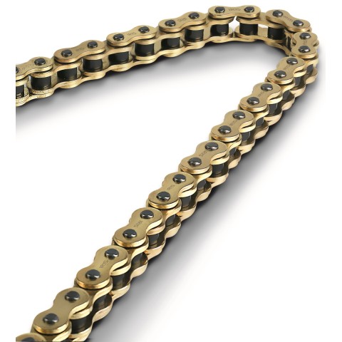 Ланцюг привідний IRIS 420 RXP-110 (110 ланок) без O-кілець (відкритий + замок) золотий (крос для 85cc) (21,0KN)